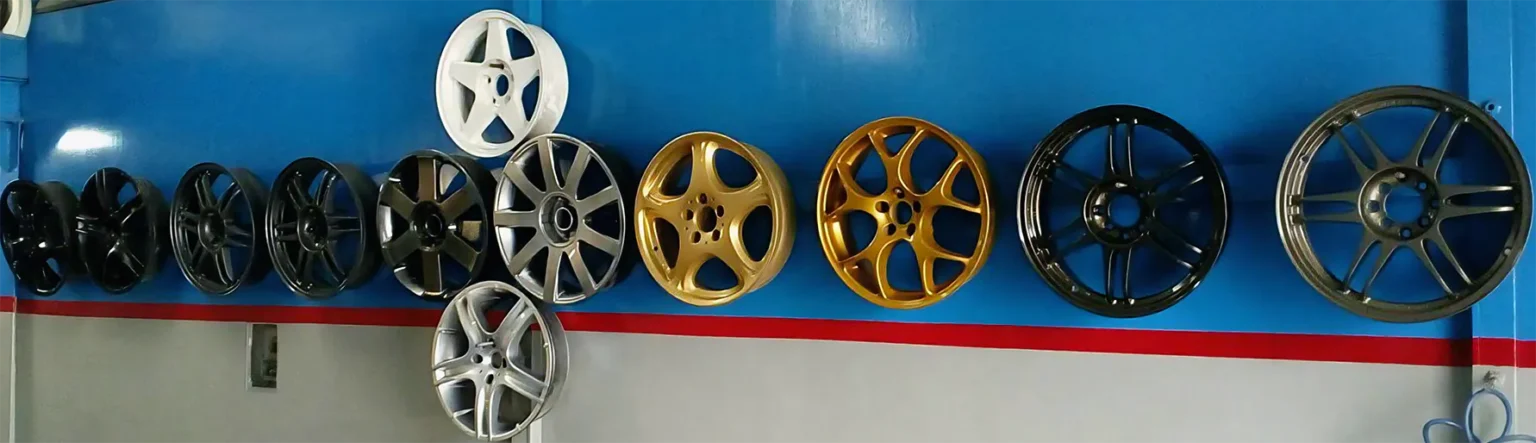Banner ανακατασκευής, διαμανταρίσματος και ηλεκτροστατικής βαφής ζαντών αλουμινίου
