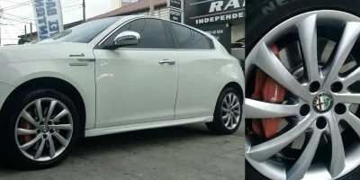 Alfa Romeo rim in Silver after electrostatic powder coating - 2