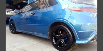 Ζάντα Honda βαμμένη μαύρο με ηλεκτροστατική βαφή