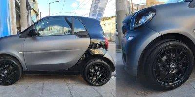 Smart rim in black after electrostatic powder coating