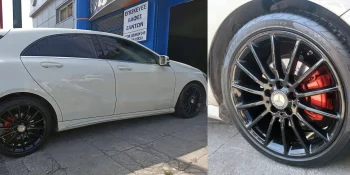 Ζάντα Mercedes βαμμένη μαύρο με ηλεκτροστατική βαφή