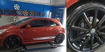 Ζάντα Opel βαμμένη μαύρο με ηλεκτροστατική βαφή - 3