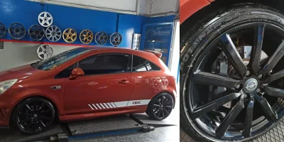 Ζάντα Opel βαμμένη μαύρο με ηλεκτροστατική βαφή - 3