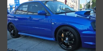 Ζάντα Subaru βαμμένη μαύρο με ηλεκτροστατική βαφή