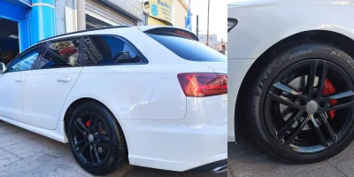 Ζάντα Audi βαμμένη μαύρο με ηλεκτροστατική βαφή
