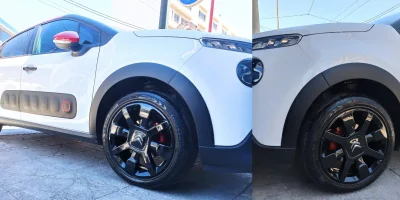 Ζάντα Citroen βαμμένη μαύρο με ηλεκτροστατική βαφή
