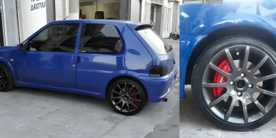 Ζάντα Peugeot βαμμένη ανθρακί με ηλεκτροστατική βαφή