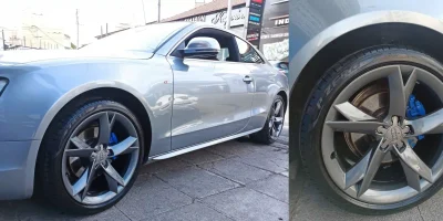 Ζάντα Audi βαμμένη ανθρακί με ηλεκτροστατική βαφή