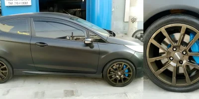 Ζάντα Ford βαμμένη χρυσό με ηλεκτροστατική βαφή