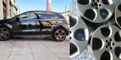 Ζάντα Volkswagen βαμμένη χρυσό με ηλεκτροστατική βαφή