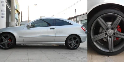 Ζάντα Mercedes βαμμένη ανθρακί με ηλεκτροστατική βαφή