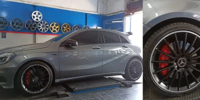 Ζάντα Mercedes βαμμένη μαύρο με ηλεκτροστατική βαφή - 6