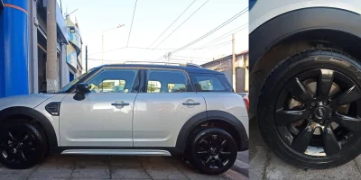 Mini Cooper rim in Black after electrostatic powder coating - 4