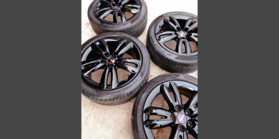 Mini Cooper rim in Black after electrostatic powder coating - 5