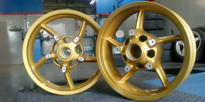 Ζάντες μοτοσυκλέτας βαμμένες χρυσό με ηλεκτροστατική βαφή - 5
