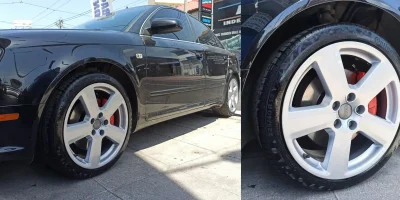 Ζάντα Audi βαμμένη ασημί με ηλεκτροστατική βαφή