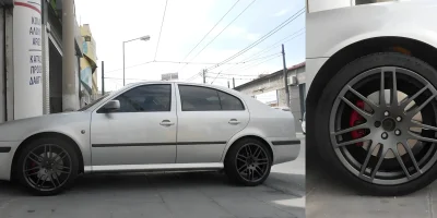 Ζάντα Skoda βαμμένη ανθρακί με ηλεκτροστατική βαφή