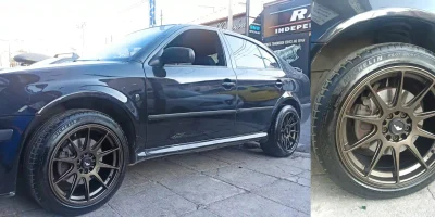 Ζάντα Skoda βαμμένη χρυσό με ηλεκτροστατική βαφή