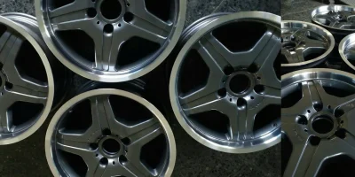 Ζάντα Mercedes θερμικό γυάλισμα πατούρας με ηλεκτροστατική βαφή - 3