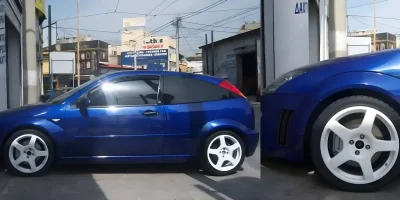 Ζάντα Ford βαμμένη λευκό με ηλεκτροστατική βαφή