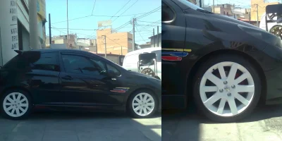 Ζάντα Peugeot βαμμένη λευκό με ηλεκτροστατική βαφή